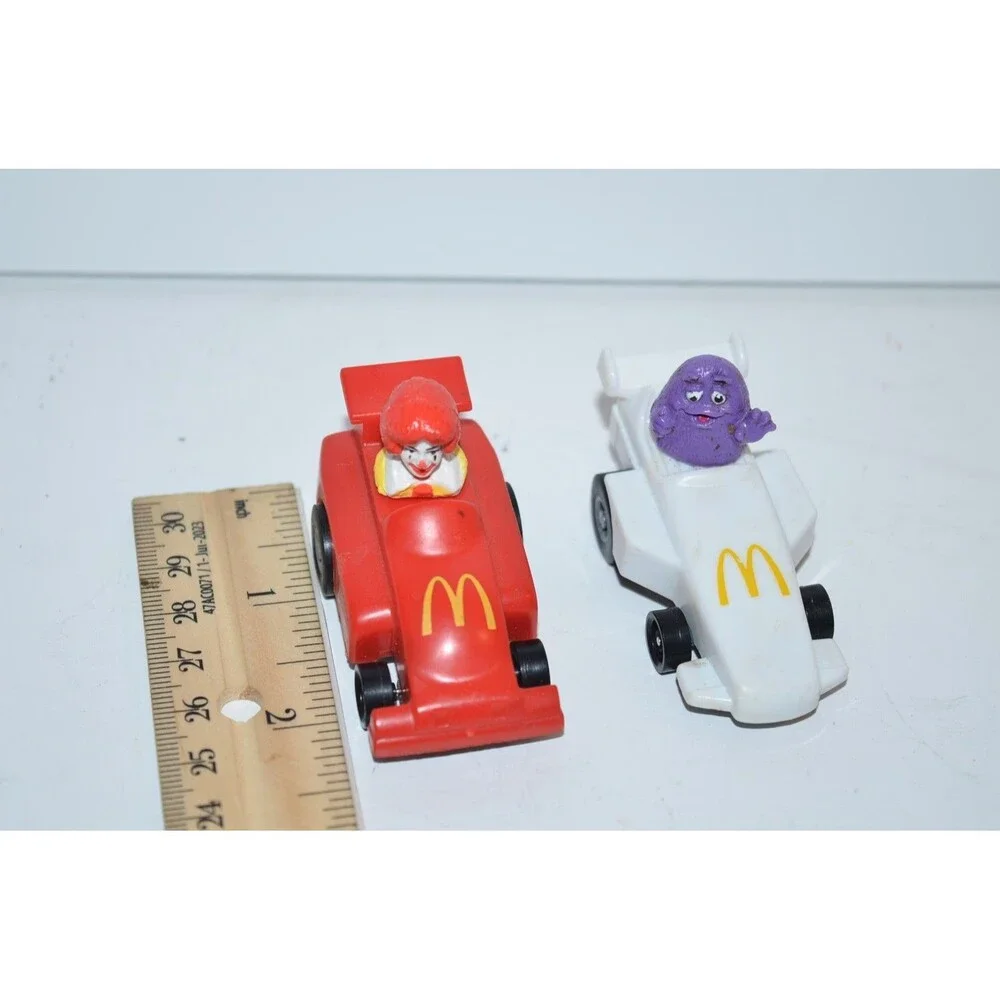 Vtg 1988 McDonalds Happy Meal Toy Grimace Ronald Mickey Minnie Pull Back Car lot